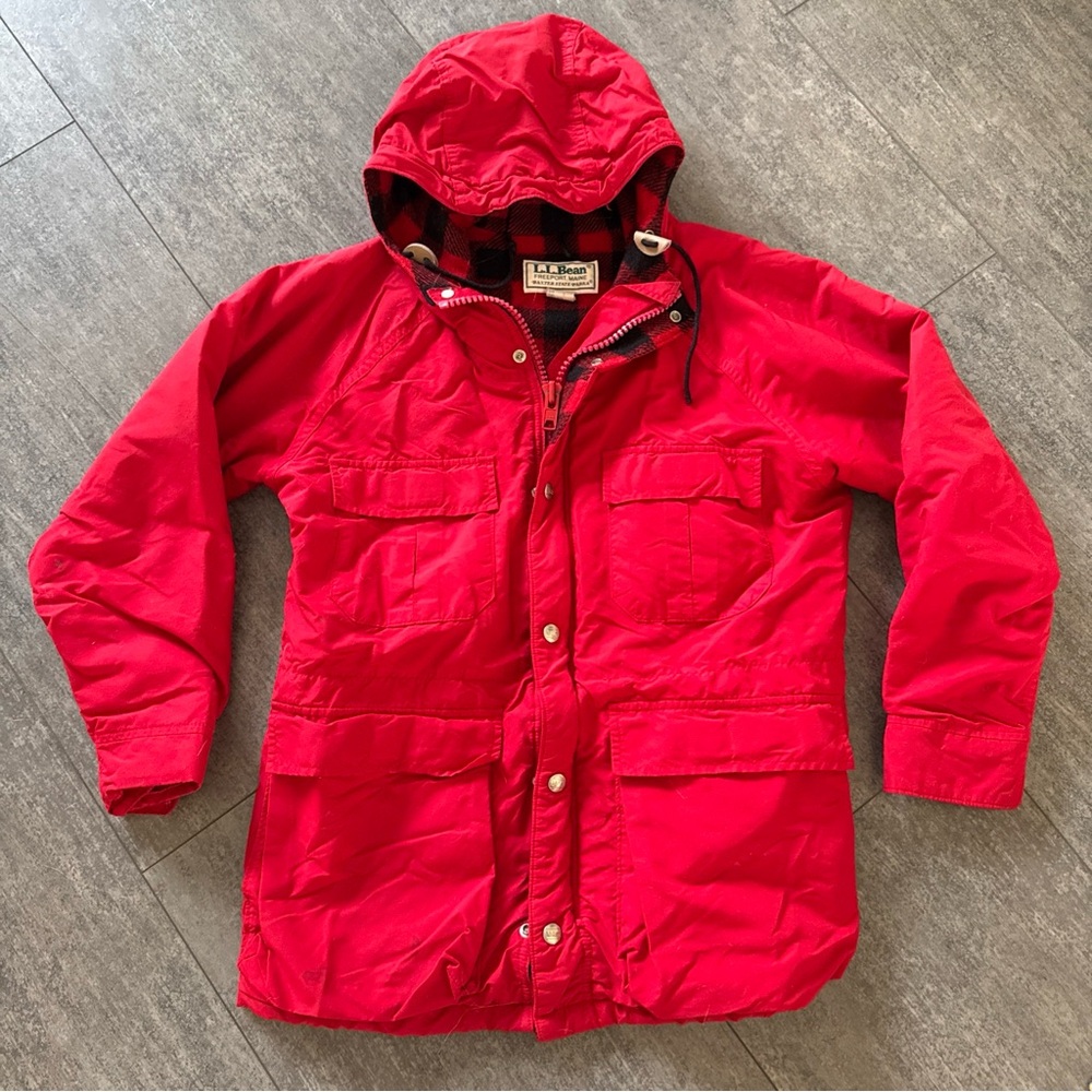 L.L. Bean Women's Baxter State Parka Vintage Red Hooded Jacket